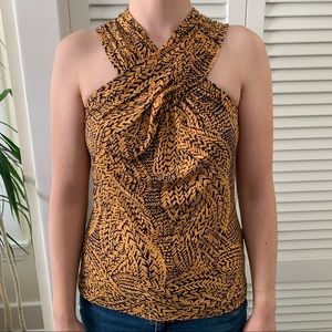 The Limited yellow/Blue Sleeveless Blouse Size S